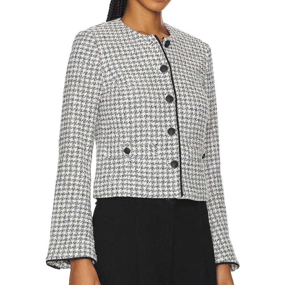 NWT RAG & BONE Carmen Check Tweed Jacket Black/White - Size 8